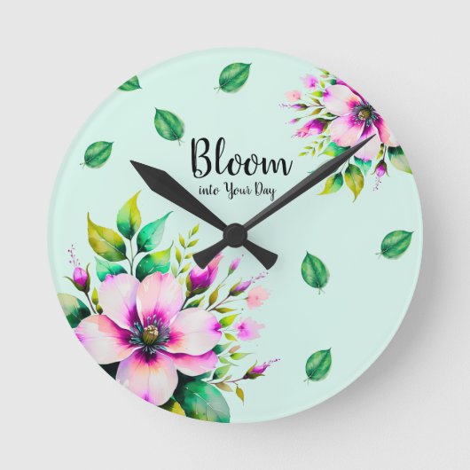 Bloeien in je dag ronde klok (Voorkant)