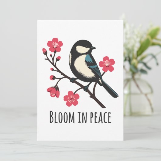 Bloeien in vrede kaart (Staand voorkant)