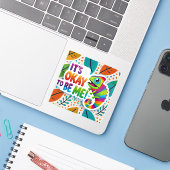 Bloeien met ADHD * Het is OK voor mij! Sticker (Laptop met iPhone)
