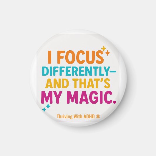 Bloeien met ADHD * "Ik focus me anders" Magneet (Voorkant)