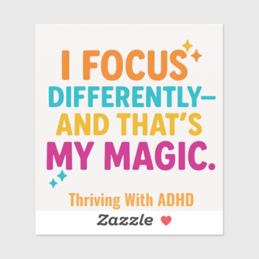 Bloeien met ADHD * "Ik focus me anders" Sticker (Vel)