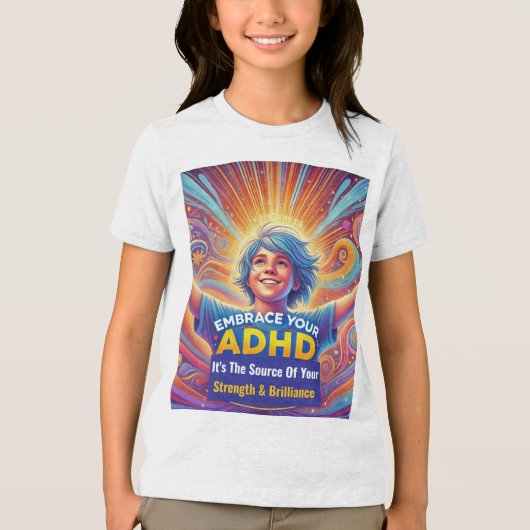 Bloeien met ADHD* Omhels je ADHD Tri-Blend Shirt (Voorkant)