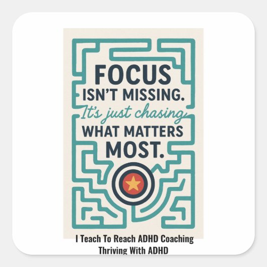 Bloeien met ADHD Vierkante Sticker (Voorkant)