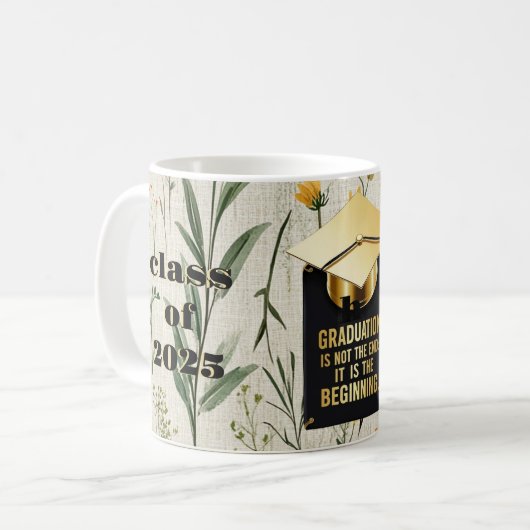 bloeien met afstuderen koffiemok (Voorkant links)
