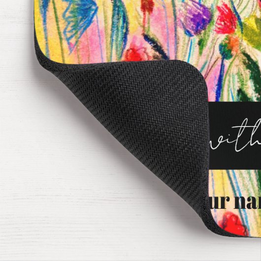 Bloeien met gratie | Kleurrijke Floral Mousepad Muismat (Hoek)