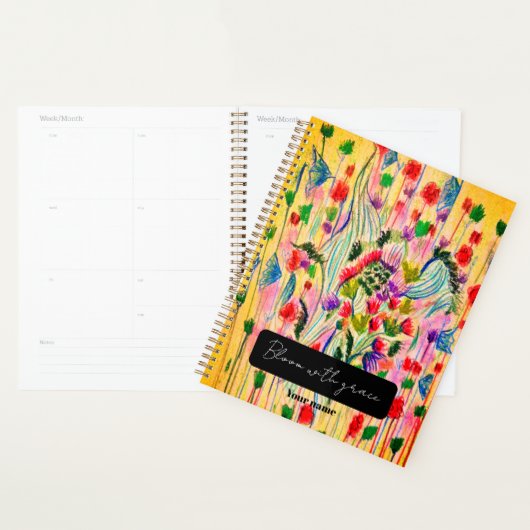 Bloeien met gratie | Kleurrijke Floral Spiral Plan Planner (Display)