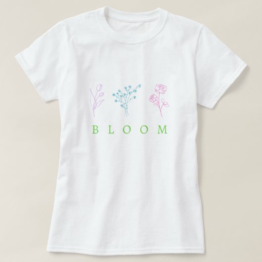 Bloeien met kleine bloemen t-shirt (Design voorkant)