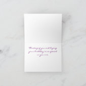 Bloeien met warme wensen Verjaardag Kaart (Binnen)