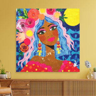 Bloeien onder de zon canvas afdruk