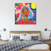 Bloeien onder de zon canvas afdruk (Insitu (Slaapkamer))