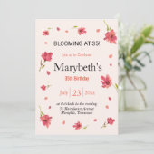 Bloeien op 35 - Floral Birthday Kaart (Staand voorkant)