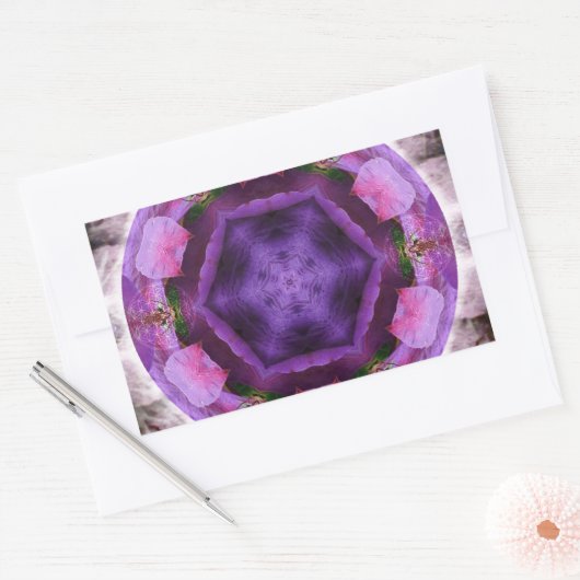 bloeien rechthoekige sticker (Envelop)