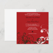 bloeien; rode bruiloft kaart (Voorkant / Achterkant)