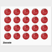 bloeien; rood adres ronde sticker (Vel)