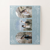  bloeien Scroll Blue foto Sla de datum op Legpuzzel (Verticaal)