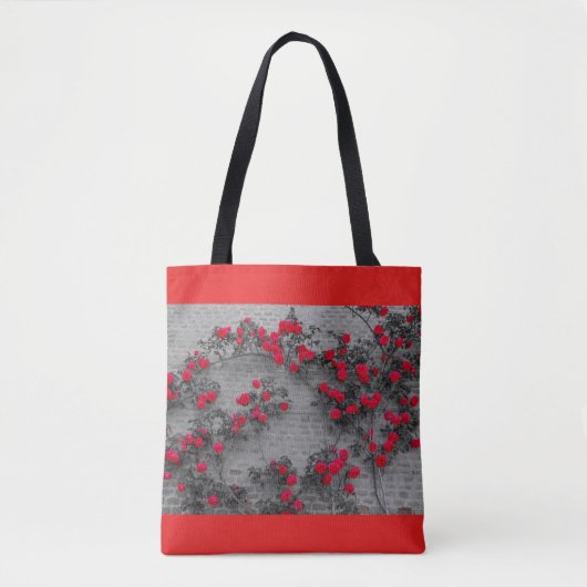bloeien van gekleurde rozen op de canvas tas (Voorkant)