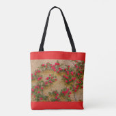bloeien van gekleurde rozen op de canvas tas (Achterkant)