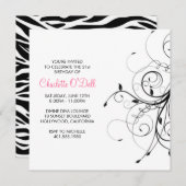 bloeien; verjaardagsfeestje voor zebra print kaart (Voorkant / Achterkant)