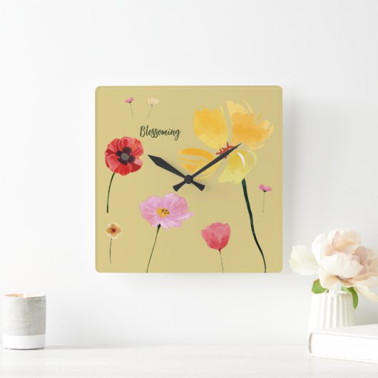 bloeien vierkante klok (Huis)