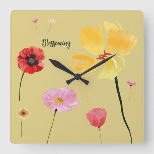 bloeien vierkante klok (Voorkant)