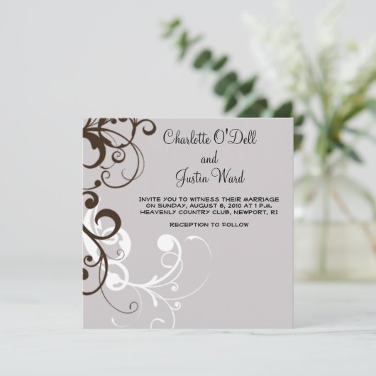 bloeien; zilveren bruiloft kaart (Staand voorkant)