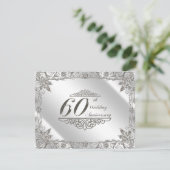 Bloeiend 60-jarig diamanten huwelijksfeest uitnodi kaart (Staand voorkant)