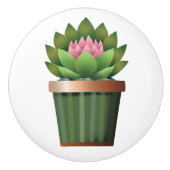 bloeiend aeonium keramische knop (Voorkant)