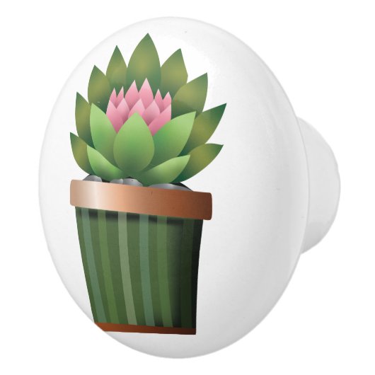 bloeiend aeonium keramische knop (Rechts)