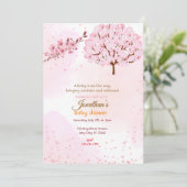 Bloeiend Baby shower Kaart (Staand voorkant)