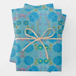 Bloeiend Blauwe Klokjes Bloemen Inpakpapier Vel