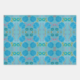 Bloeiend Blauwe Klokjes Bloemen Inpakpapier Vel