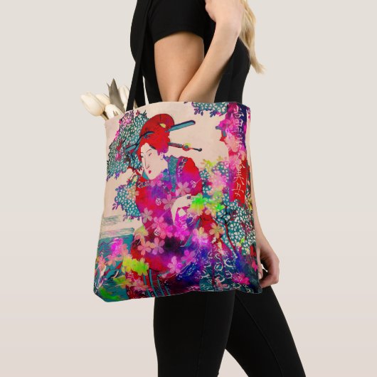 Bloeiend geisha-Tas Tote Bag (Dichtbij)