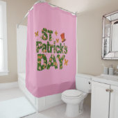 Bloeiend Geluk: Bloemen St. Patrick's Day Douchegordijn (In situ)