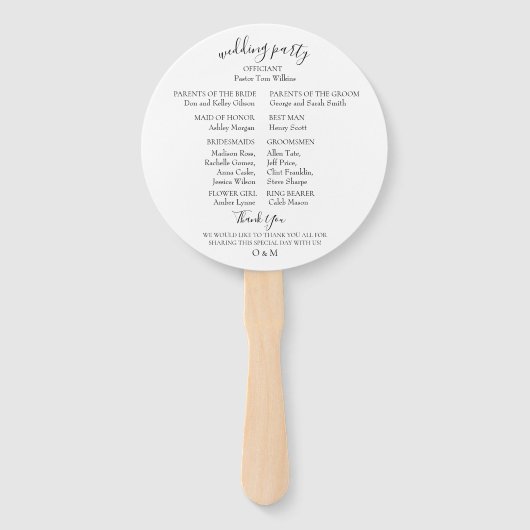 Bloeiend Geometrisch Huwelijksprogramma Handwaaier (Achterkant)