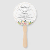 Bloeiend Geometrisch Huwelijksprogramma Handwaaier (Voorkant)