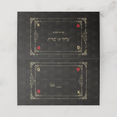 Bloeiend Goud Art Deco Casino Vegas Poker Huwelijk Plaatskaartje (Buitenkant ongevouwen)