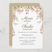 Bloeiend groen. Bloemen zomer rustieke bruiloft Kaart (Voorkant / Achterkant)