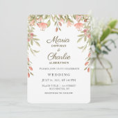 Bloeiend groen. Bloemen zomer rustieke bruiloft Kaart (Staand voorkant)