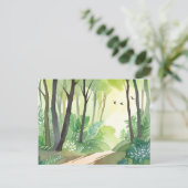 bloeiend groen bos | Natuur Waterverf Briefkaart (Staand voorkant)