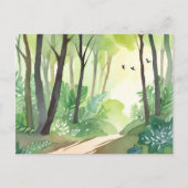 bloeiend groen bos | Natuur Waterverf Briefkaart (Voorkant)