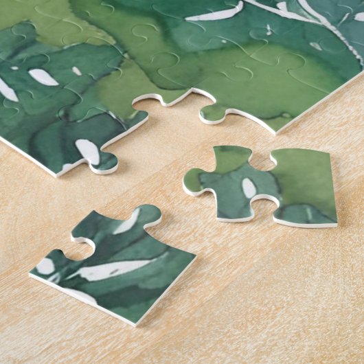 bloeiend groen bos | Natuur Waterverf Legpuzzel (Zijkant)