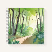 bloeiend groen bos | Natuur Waterverf Notitieboek (Voorkant)