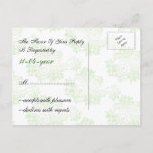 bloeiend groen monogram elegant bruiloft RSVP Uitnodiging Briefkaart (Achterkant)