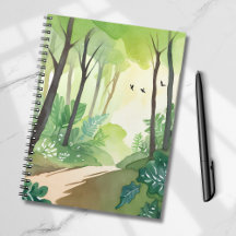Bloeiend Groen Woud | Natuur Aquarel
