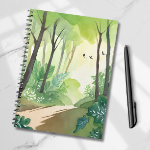 Bloeiend Groen Woud   Natuur Aquarel Notitieboek