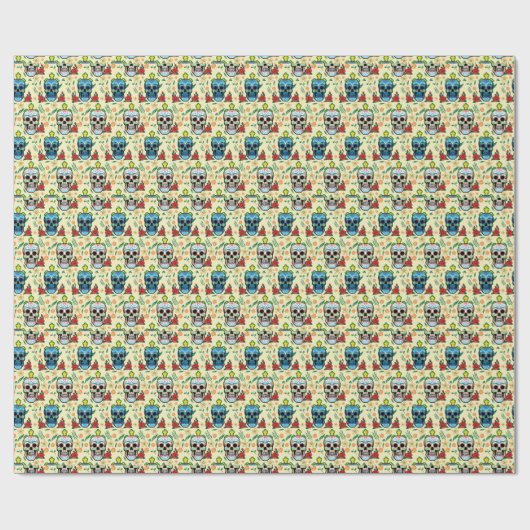 Bloeiend Halloween inpakpapier (Vlak)