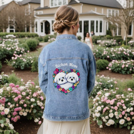 Bloeiend Hart Bichon KiniArt Denim Jacket