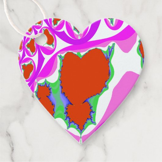 Bloeiend Hart Fractal Favor Labels (Voorkant)