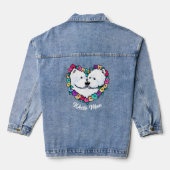 Bloeiend Hart Westies KiniArt Denim Jacket (Achterkant)