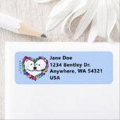 Bloeiend hart westjes etiket (Insitu)